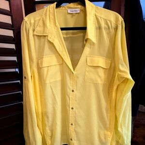 CALVIN KLEIN, YELLOW, XL BLOUSE
